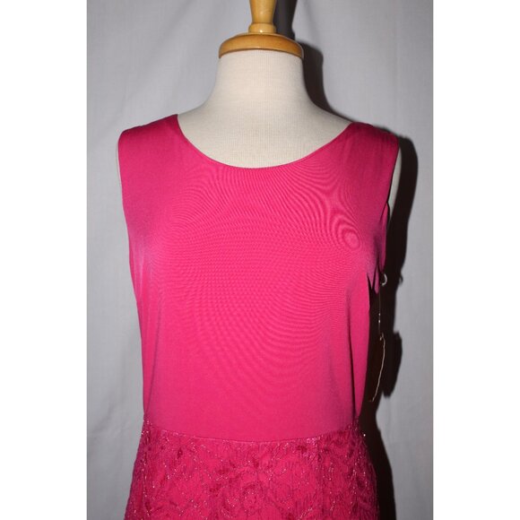 Fanny #1512 Floor Length Jersey & Lace MOB MOG Gown-Size S -FUCHSIA-NEW - Picture 9 of 10